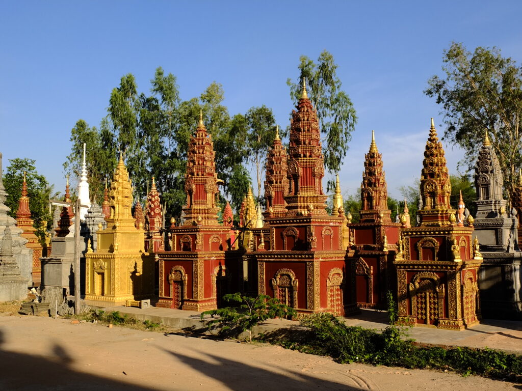 Tombs near temple in Cambodia