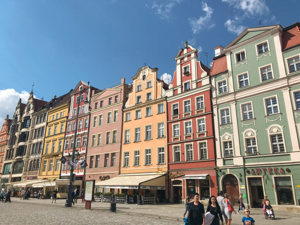 Colourful buildings in Wroclaw
